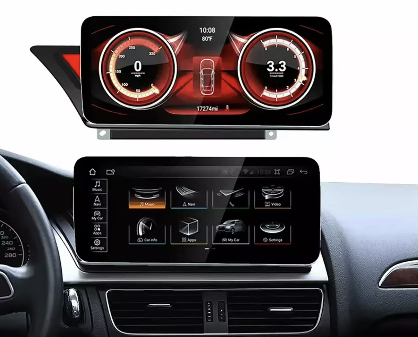 12.3 Inch Android 10 Stereo Radio Navigation Compatible with Audi A4 Audi B8 Audi A5 Audi B7 Audi B9 2007 2008 2010 2011 2016 شاشة 12.انش نافجيشن اندرويد اودي أي 4 أي 5