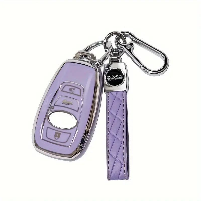 Key Cover With Keychain compatible with Subaru Forester Outback Ascent Crosstrek BRZ Impreza STI Legacy WRX عطاء مفتاح سوبارو فورست اوتباك امبريزا