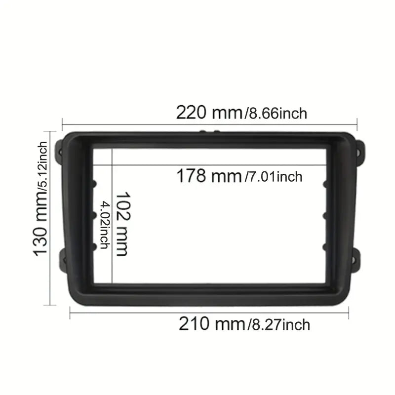 Double Din Car Radio Fascia Frame compatible with VW Touran Caddy SEAT SKODA Leon Fabia Octavia  فريم لشاشة مناسب فولكسفاجن سيات سكودا