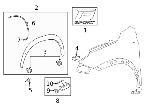 Used Original Lexus NX Front Fender Set (2015–2021) – Left & Right OEM رفارف أمامية لكزس NX موديلات 2015–2021 يمين ويسار مستعملة أصلية (OEM)