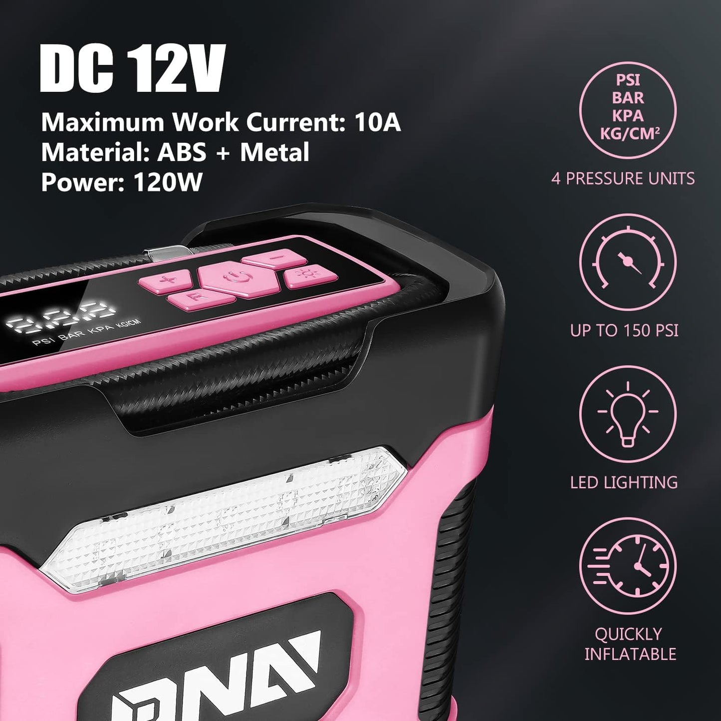 12V DC Portable Air Compressor منفاخ هواء للبنات