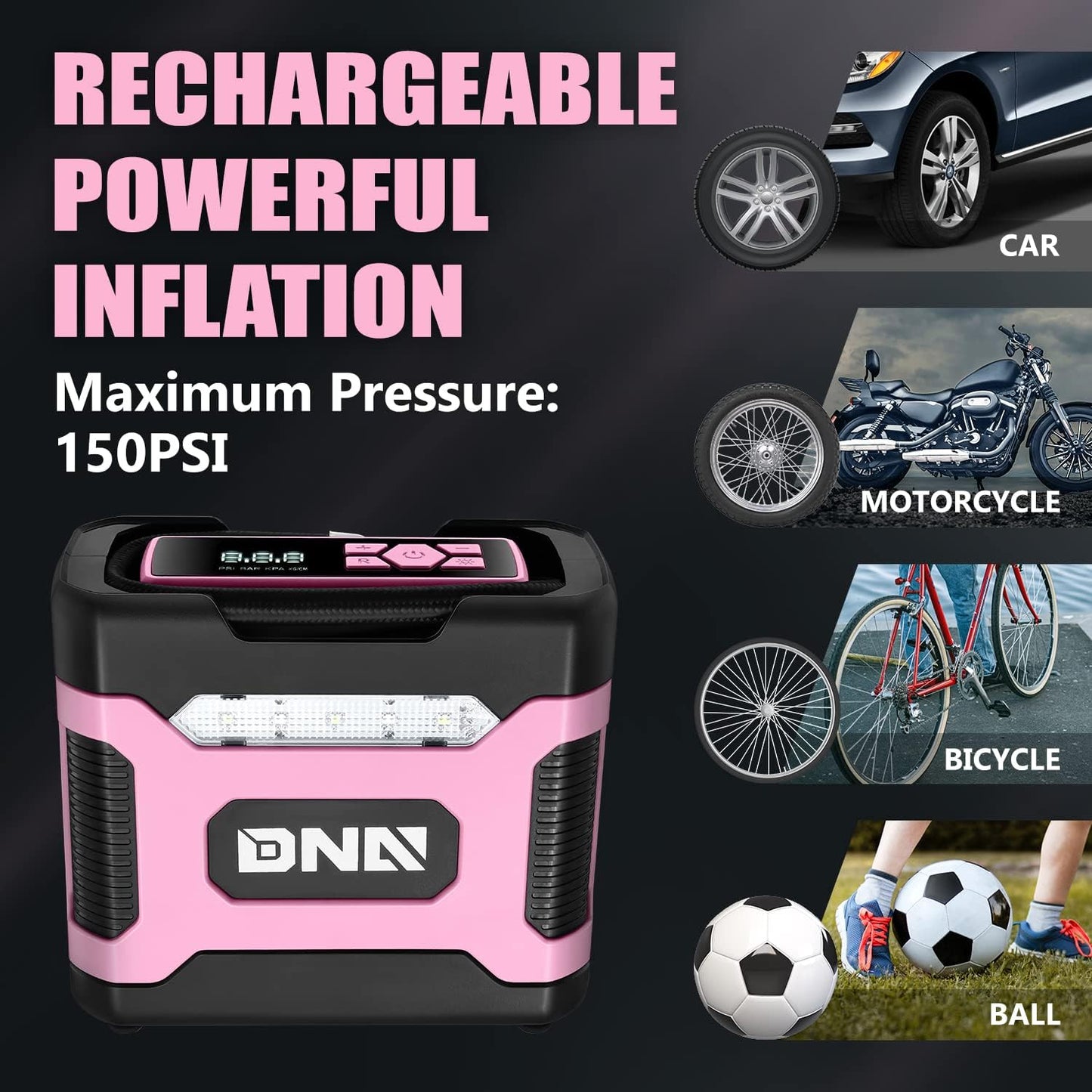 12V DC Portable Air Compressor منفاخ هواء للبنات