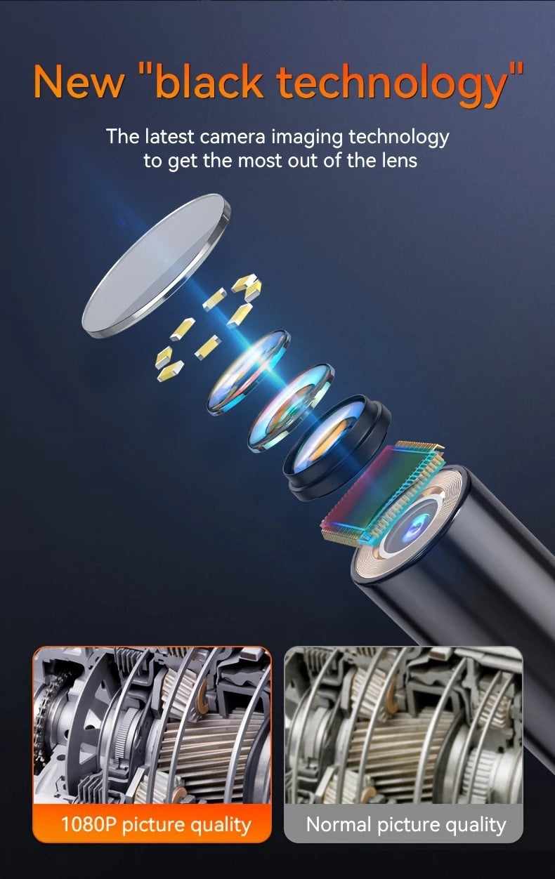 Alayjah 2.0MP HD Waterproof Endoscope with Light, 8 LED, 16.4ft Cable, Flexible Snake Camera ألايجاه منظار 2.0MP HD مقاوم للماء مع إضاءة، 8 أضواء LED  10100120 وكابل 16.4 قدم، كاميرا ثعبان مرنة