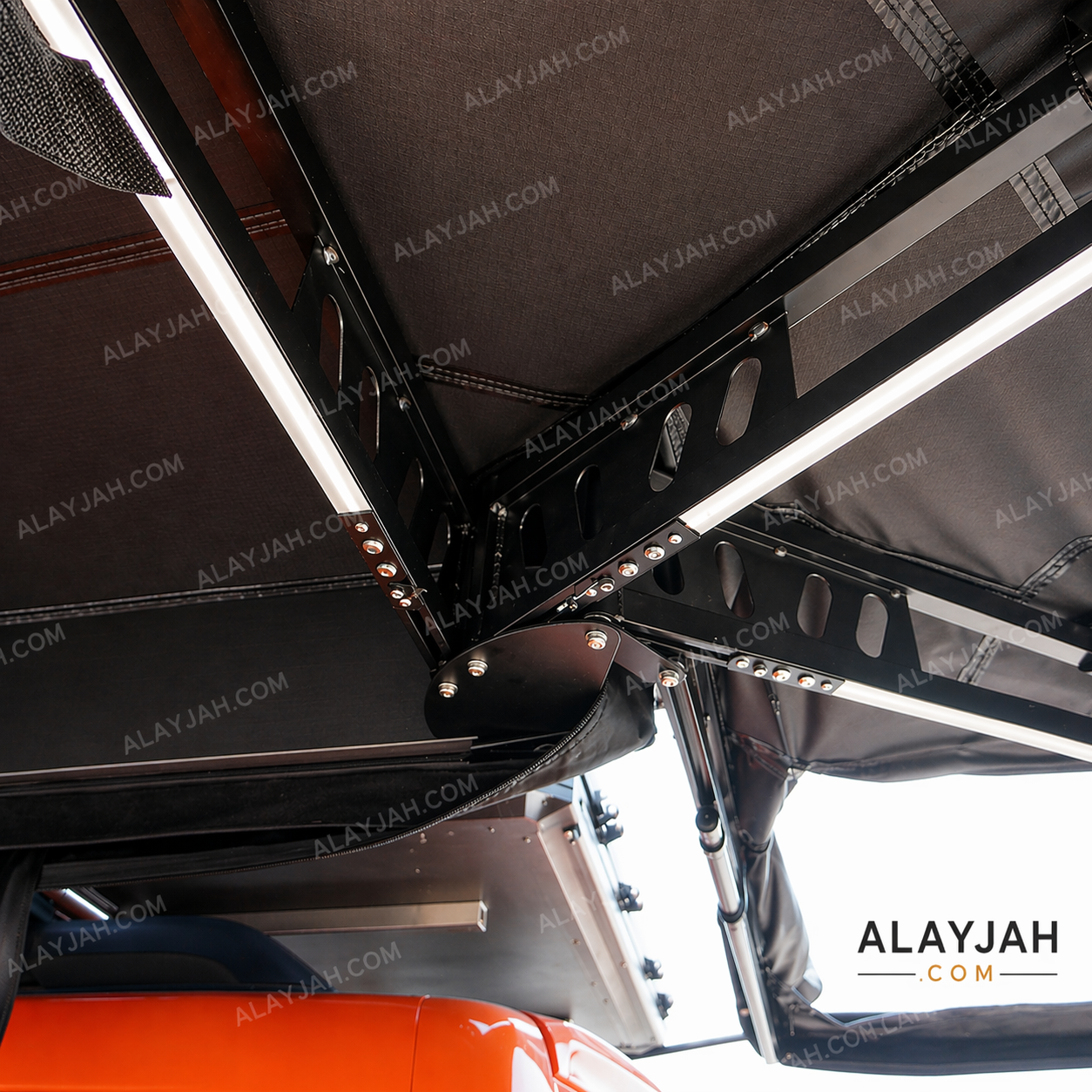 Alayjah 270° Car Rooftop Tent Awning, 600D Waterproof, Free-Standing, 1 Pc مظلة خيمة سقف سيارة بزاوية 270°، مقاومة للماء 600D، قائمة بذاتها، قطعة واحدة