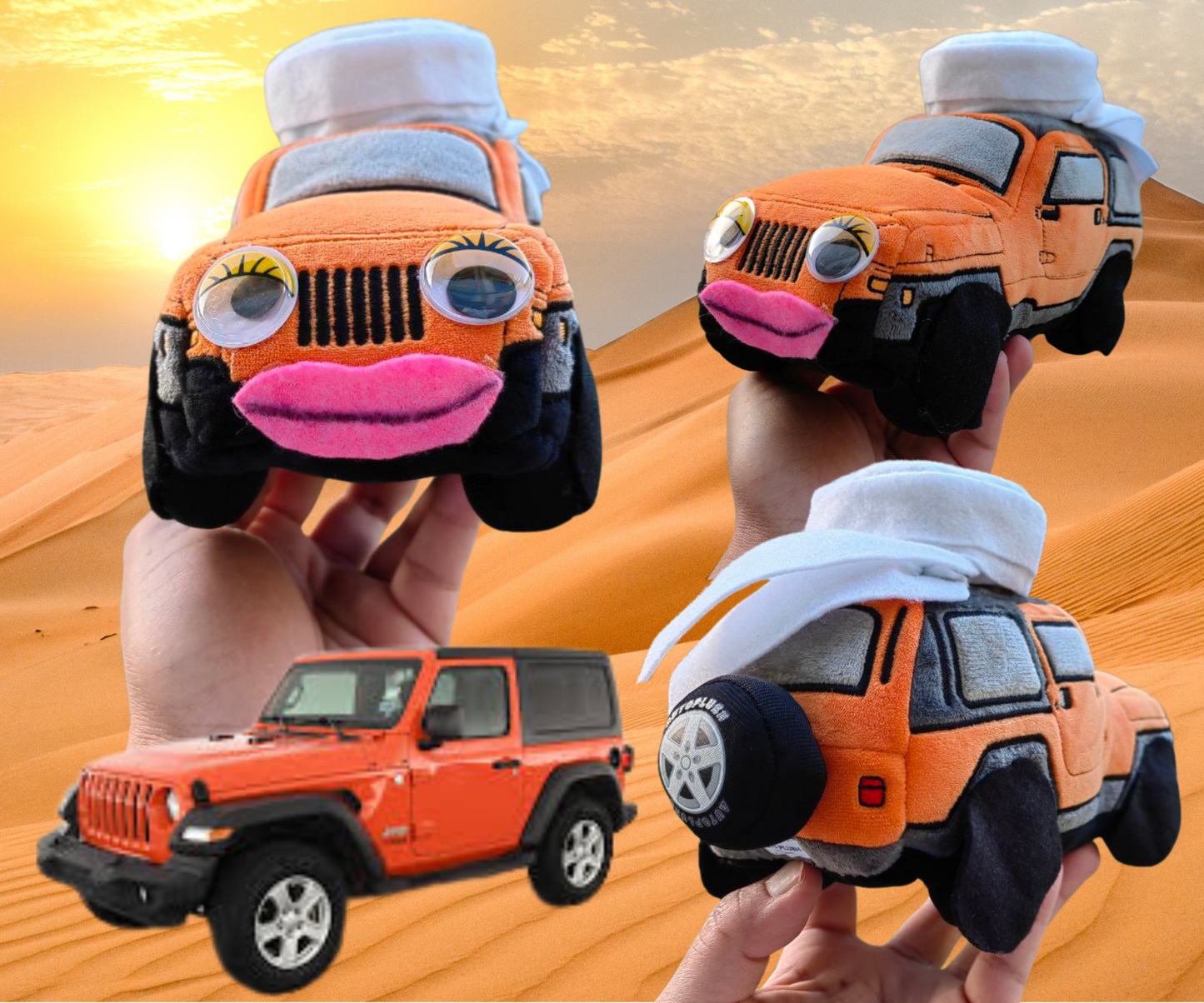 Jeep Wrangler doll - دمية كاريكاتير جيب رانجلر مع غترة