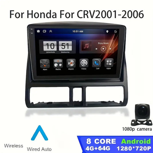 One year Warranty Android 12 HD Carplay combatable with Honda CRV 2001-2006 شاشة اندرويد 12 مع كاربلاي ضمان سنة هوندا