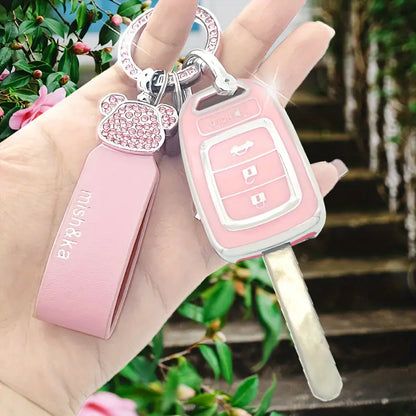 Key Cover With Keychain Compatible with Honda Accord 2016-2017 & For Civic 2016-2019 غطاء مفتاح هوندا اكورد وسيفيك