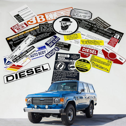 Toyota 60 Series Fj60 Bj60 2F 3F 3B Landcruiser Restoration Warning Caution Underbonnet Engine Bay Stickers Label استيكرات الوكالة لاندكروزر القديم