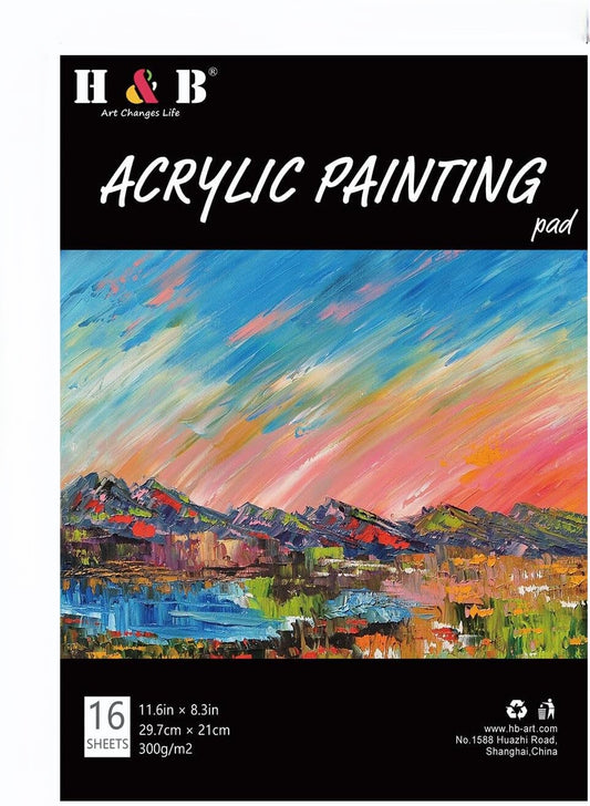 Alayjah, A4 Acrylic Painting Pad, 1 Piece, Portable Painting Book for Beginners, Ideal for Vibrant Color Artwork & Sketching (Special Prices for Sellers اسعار خاصة للتجار )