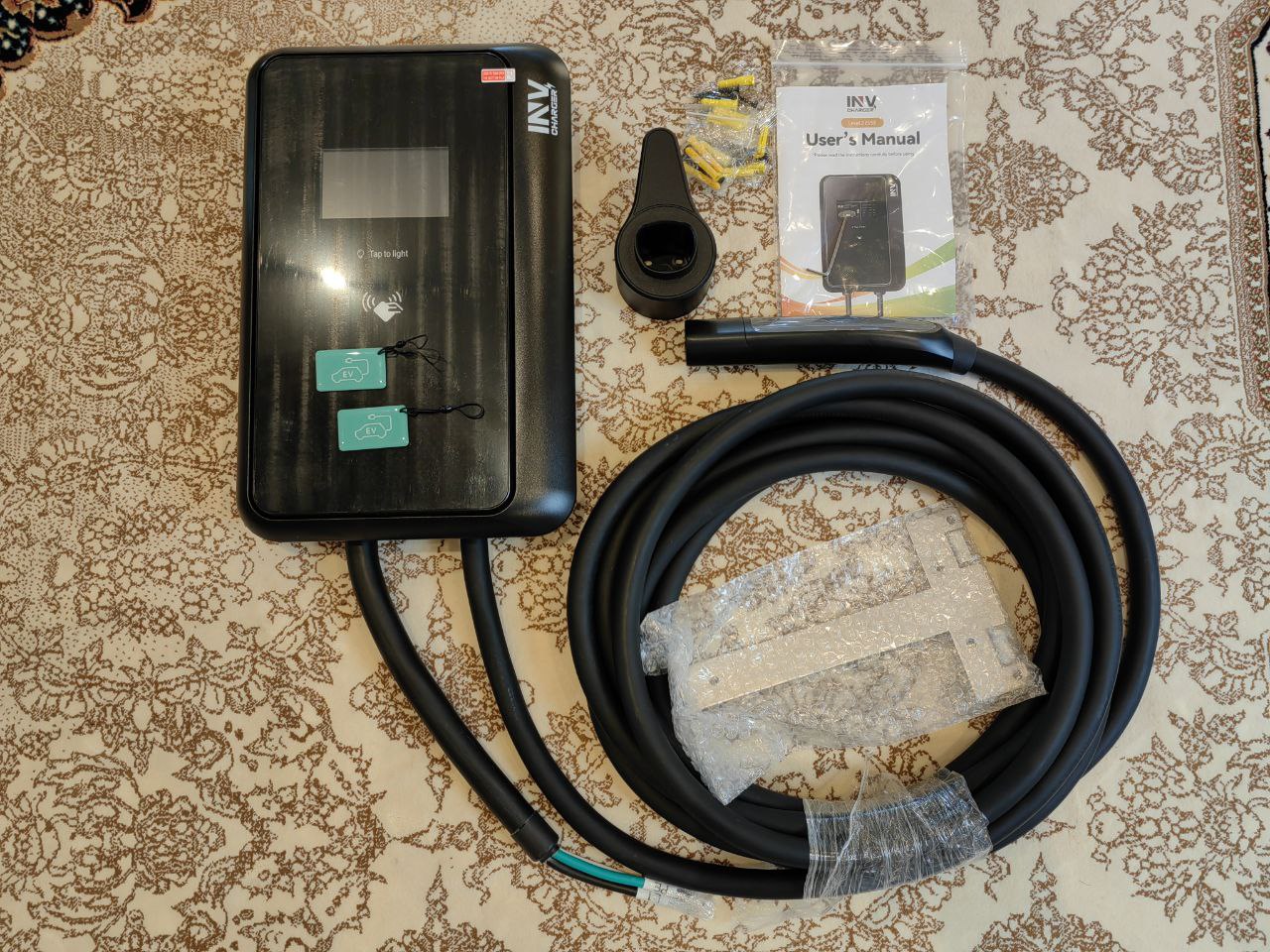 EV Car Wall Charger 48A/11.5kW AC Fast Charging & Power Station (Compatible with Tesla)   شاحن حائط للسيارات الكهربائية Type 1 بقدرة 48 أمبير / 11.5 كيلوواط – شحن سريع AC ومحطة طاقة، متوافق مع تسلا