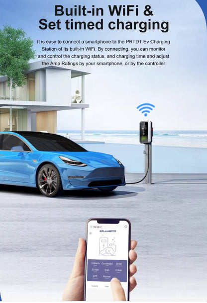EV Car Wall Charger 48A/11.5kW AC Fast Charging & Power Station (Compatible with Tesla)   شاحن حائط للسيارات الكهربائية Type 1 بقدرة 48 أمبير / 11.5 كيلوواط – شحن سريع AC ومحطة طاقة، متوافق مع تسلا