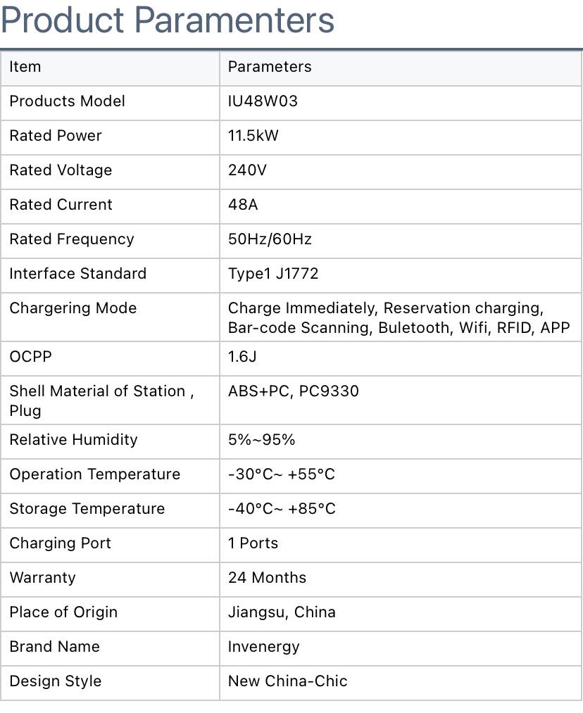 EV Car Wall Charger 48A/11.5kW AC Fast Charging & Power Station (Compatible with Tesla)   شاحن حائط للسيارات الكهربائية Type 1 بقدرة 48 أمبير / 11.5 كيلوواط – شحن سريع AC ومحطة طاقة، متوافق مع تسلا
