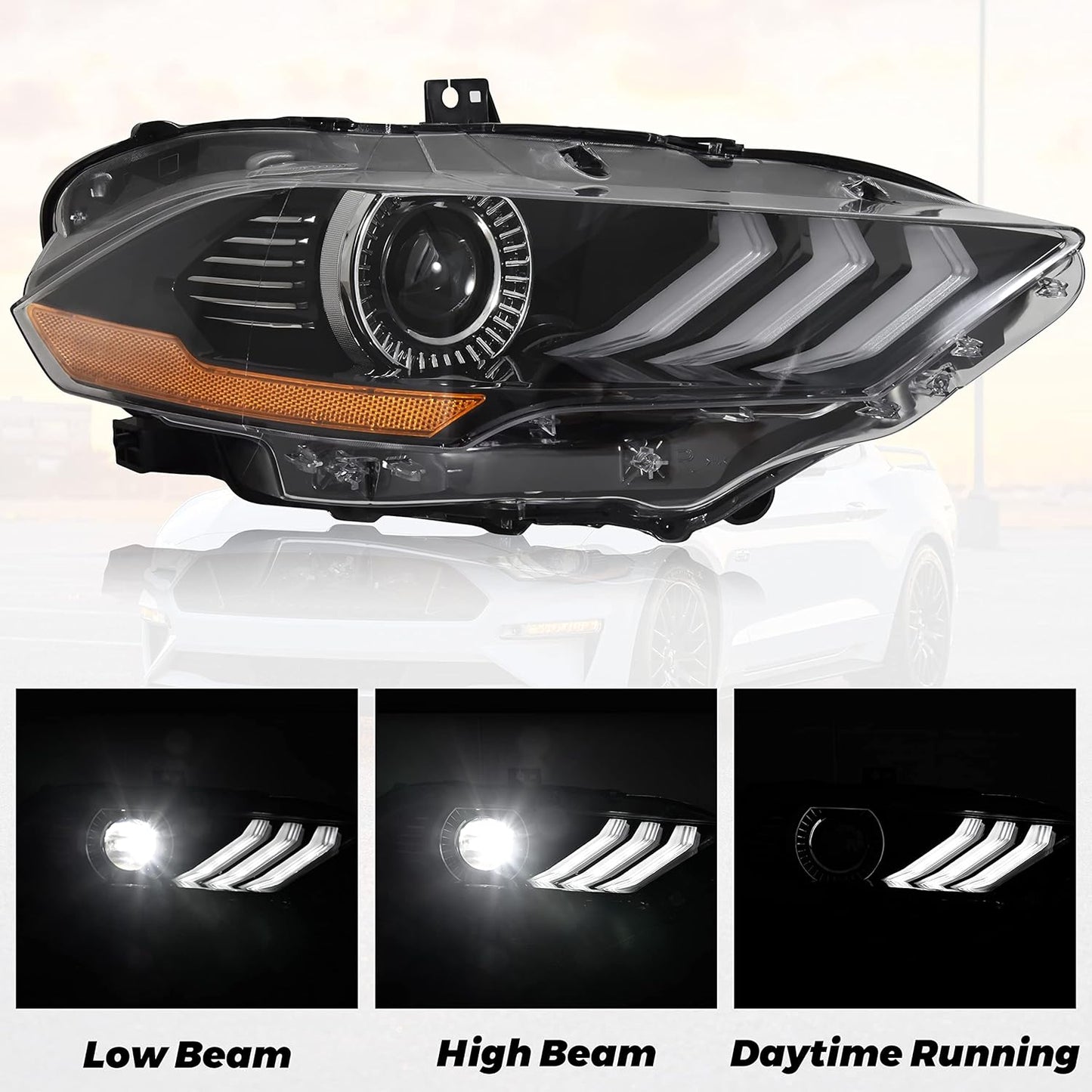 Ford Mustang Headlights 2018–2023 – LED Front Lights