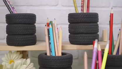 Office Tire Shaped Pen Holder حامل أقلام للمكتب على شكل إطارات