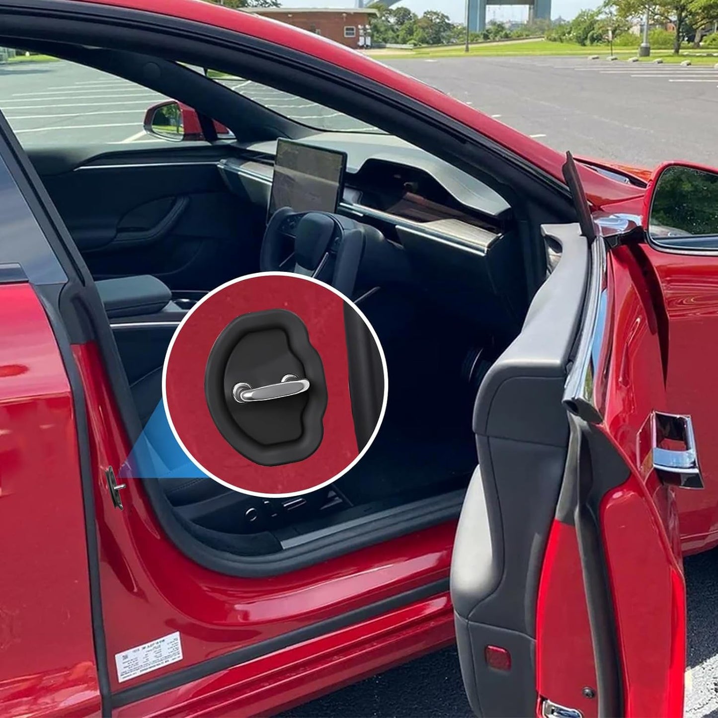 Silicone Door Lock Cover for Tesla Model 3 Model Y اغطية لقفل باب تسلا